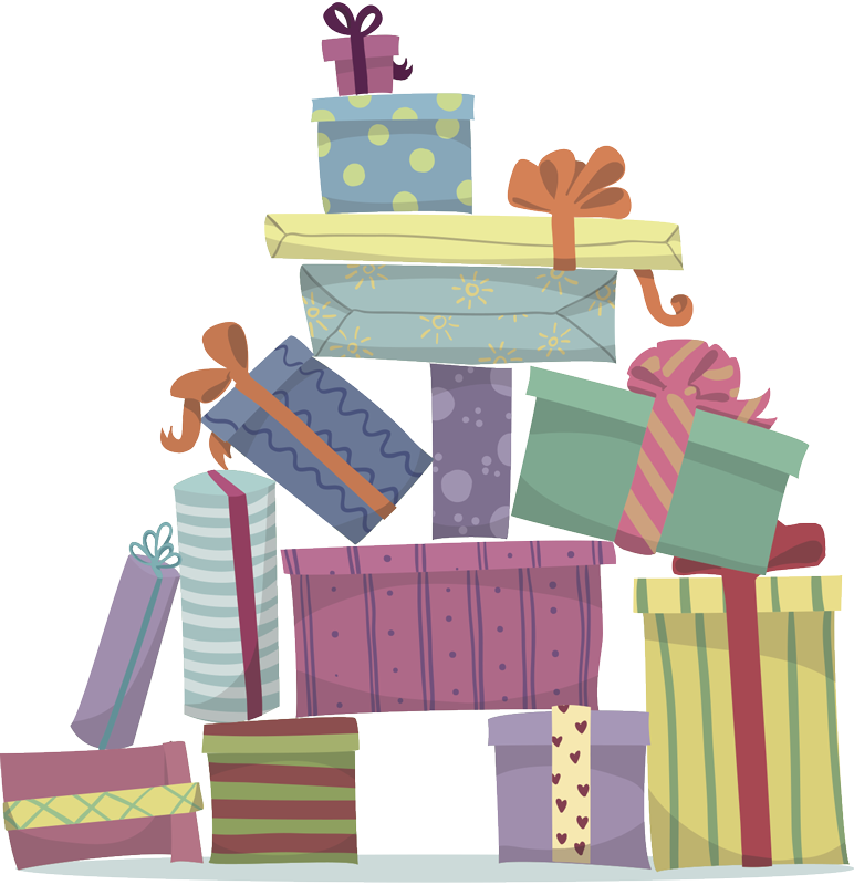 Covor vinil crăciun munte de cadouri - TenStickers