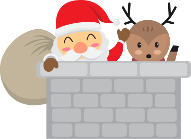 Covor vinil crăciun moș crăciun și renii - TenStickers