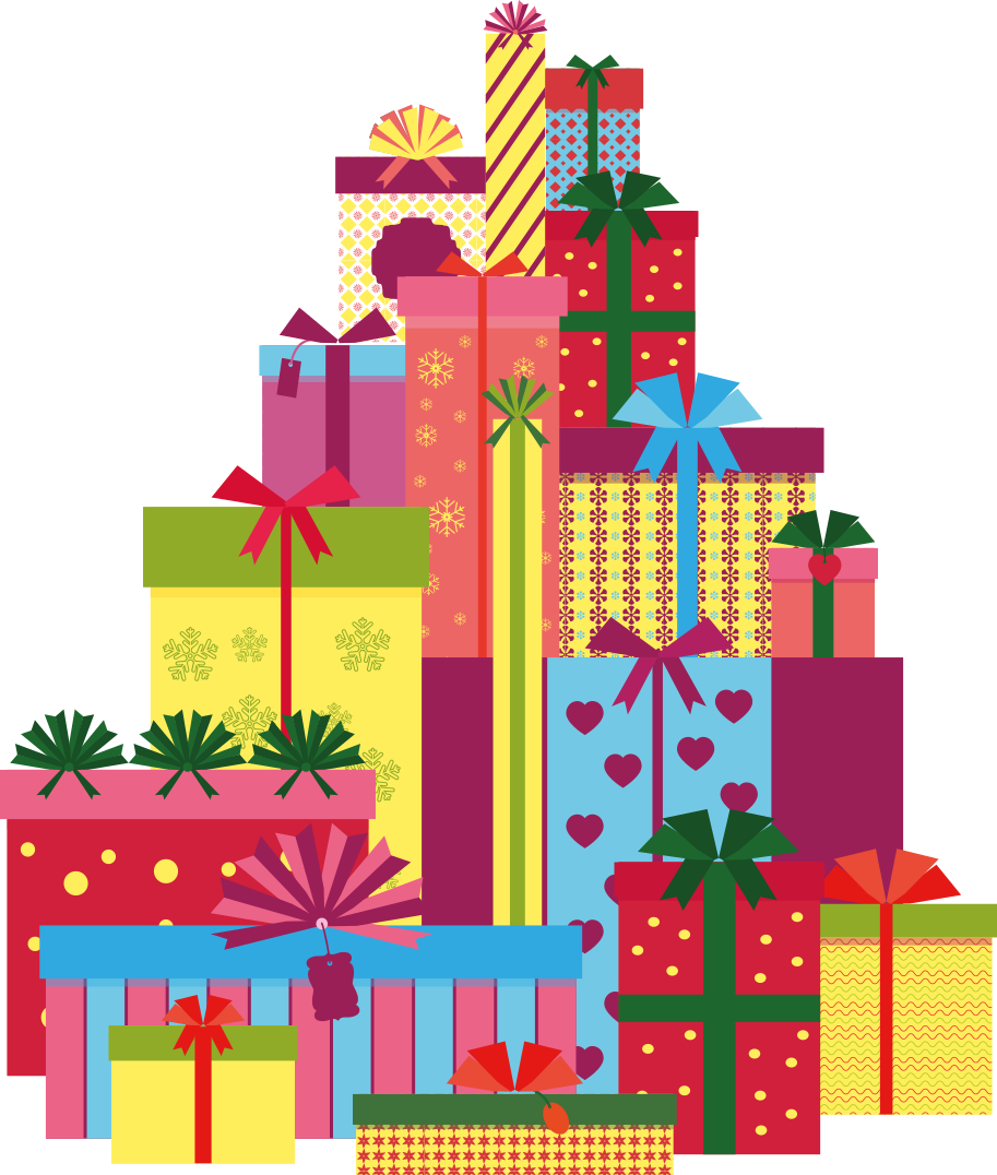 Covor vinil crăciun grămadă mare de cutii cadou - TenStickers