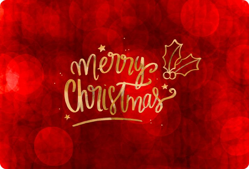 Covor vinil crăciun crăciun fericit laptop roșu - TenStickers