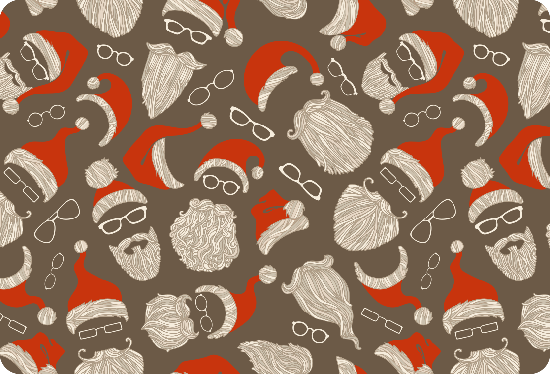 Covor vinil crăciun model fețe vintage moș crăciun - TenStickers