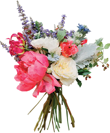 Covor vinil flori și plante buchet geometric - TenStickers