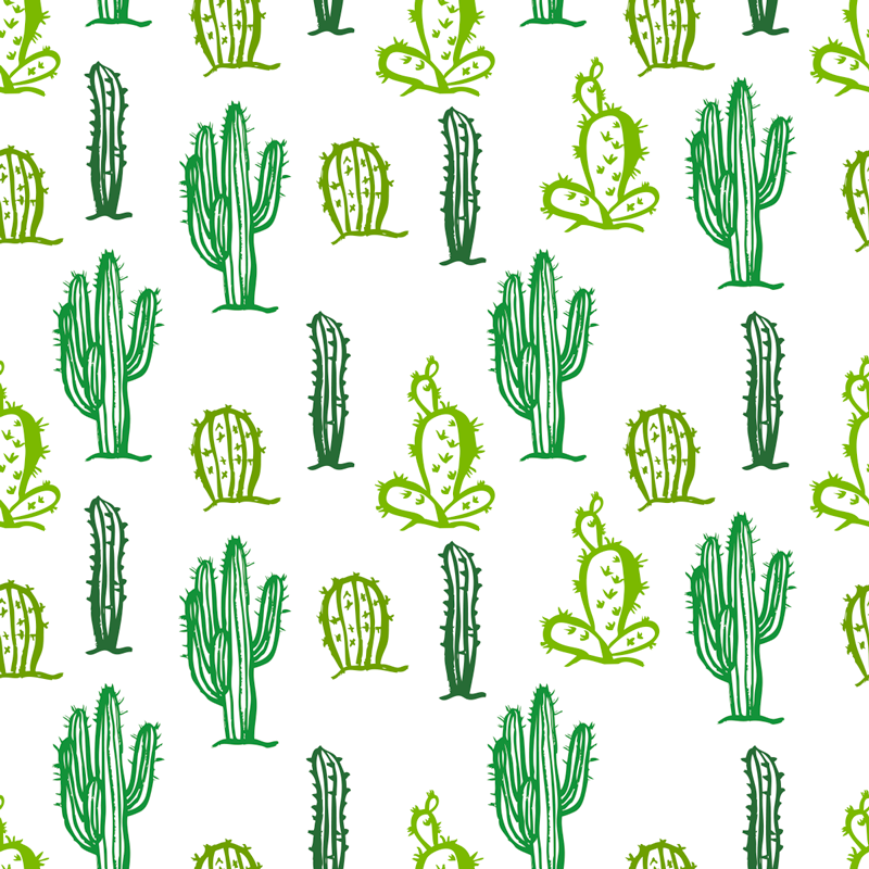 Covor vinil flori și plante stil cactus verde - TenStickers