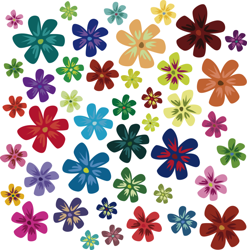 Covor vinil flori și plante flori colorate - TenStickers
