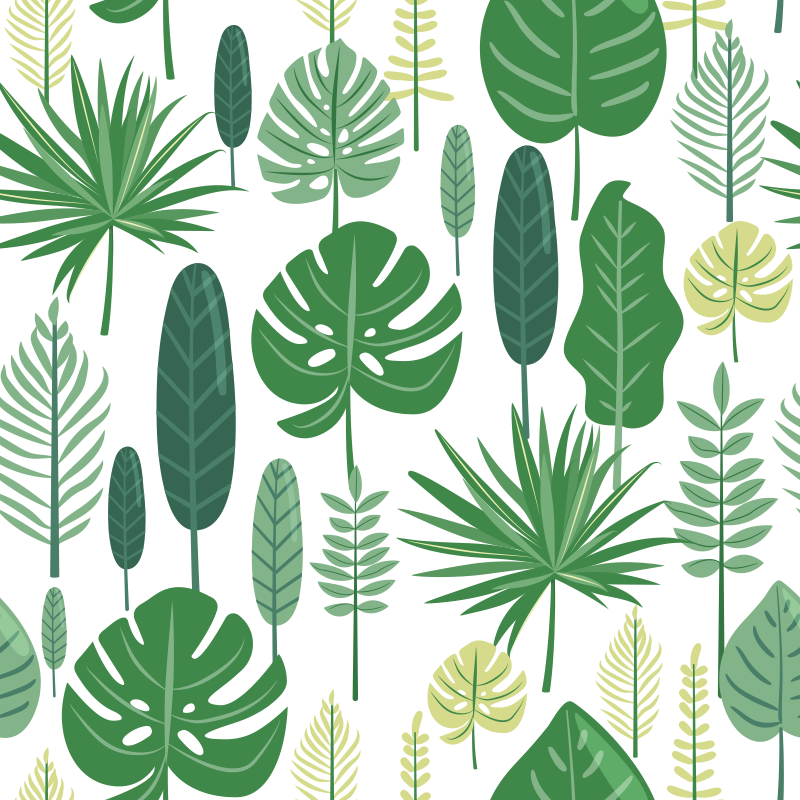 Covor vinil flori și plante monstera - TenStickers