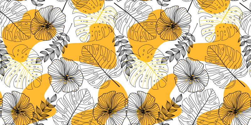 Covor vinil flori și plante design cu flori kallax - TenStickers