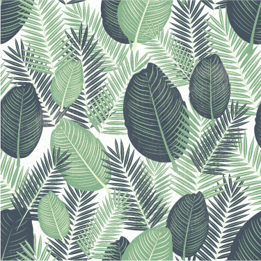 Covor vinil flori și plante plante verzi mari - TenStickers