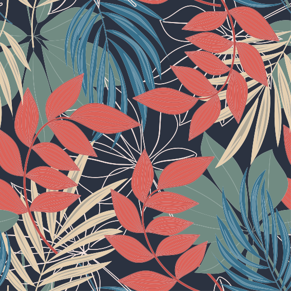 Covor vinil flori și plante model elegant modern - TenStickers