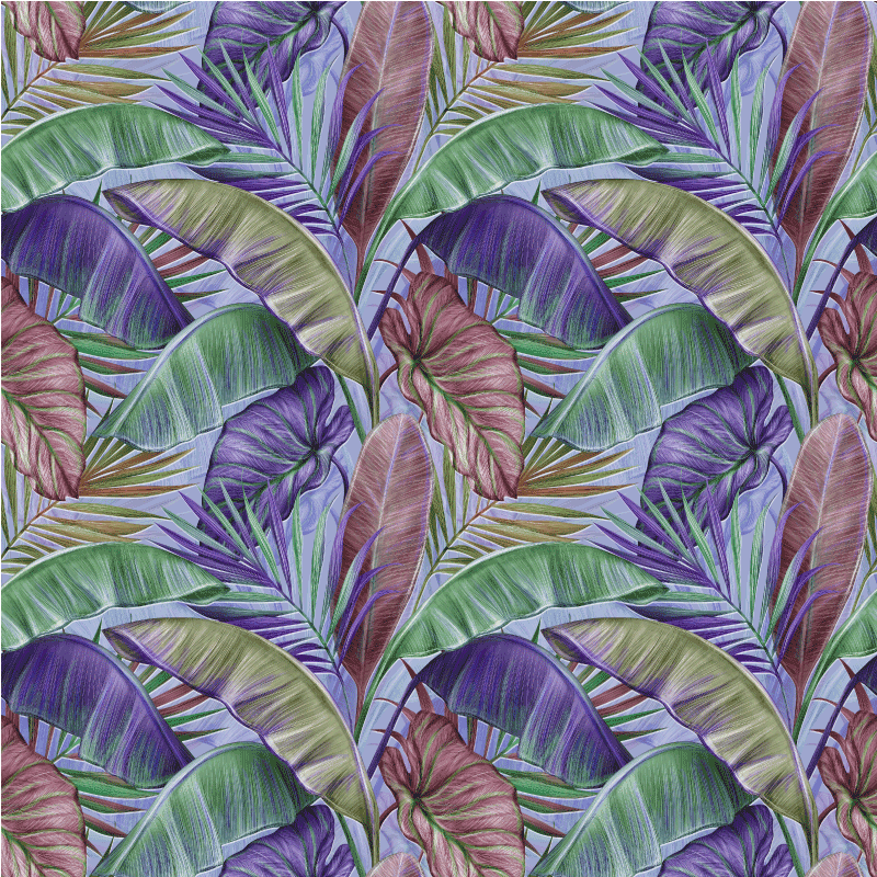 Covor vinil flori și plante design cu frunze mov - TenStickers