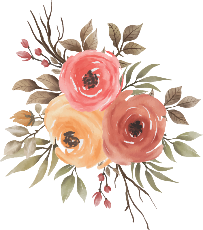 Covor vinil flori și plante compoziție florală încântătoare - TenStickers