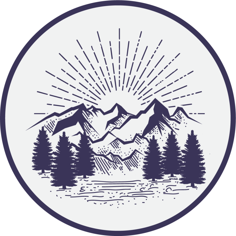 Covor vinil flori și plante peisaj montan rotund - TenStickers