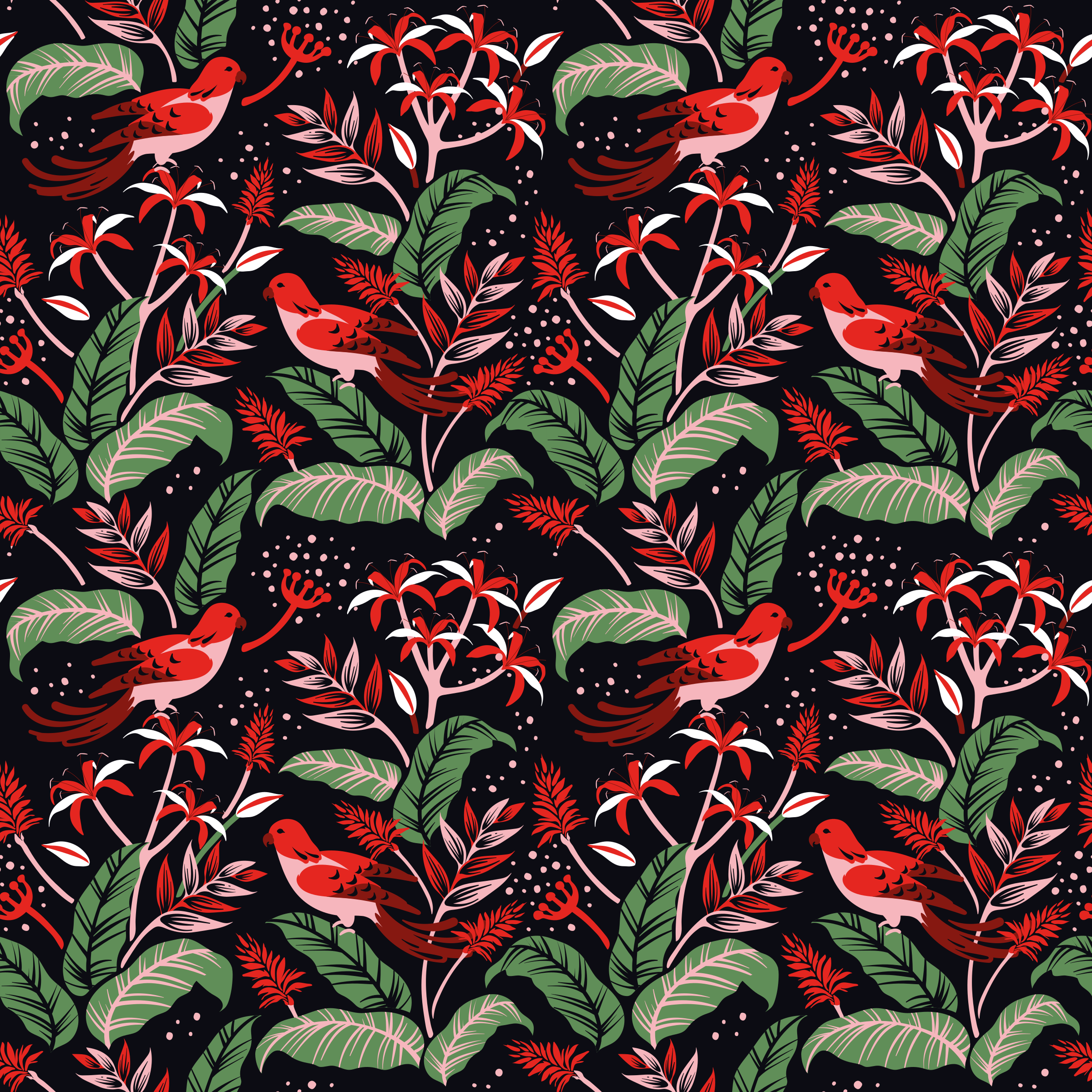 Covor vinil flori și plante concept floral tropical - TenStickers