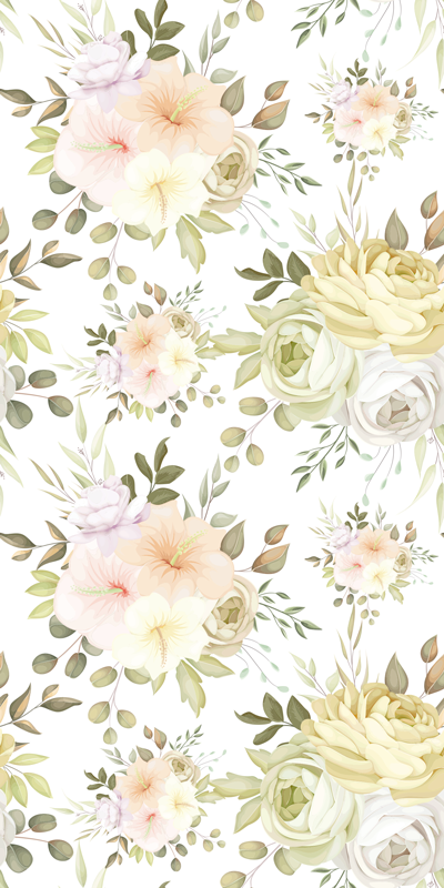 Covor vinil flori și plante model floral frumos - TenStickers