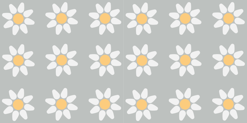 Covor vinil flori și plante model margarete - TenStickers
