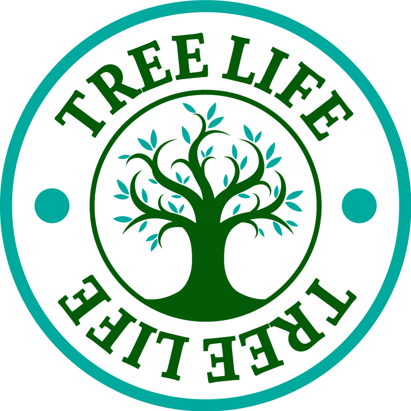 Covor vinil flori și plante logo verde arborele vieții - TenStickers