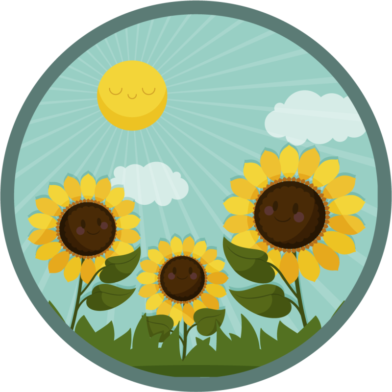 Covor vinil flori și plante sub razele soarelui - TenStickers