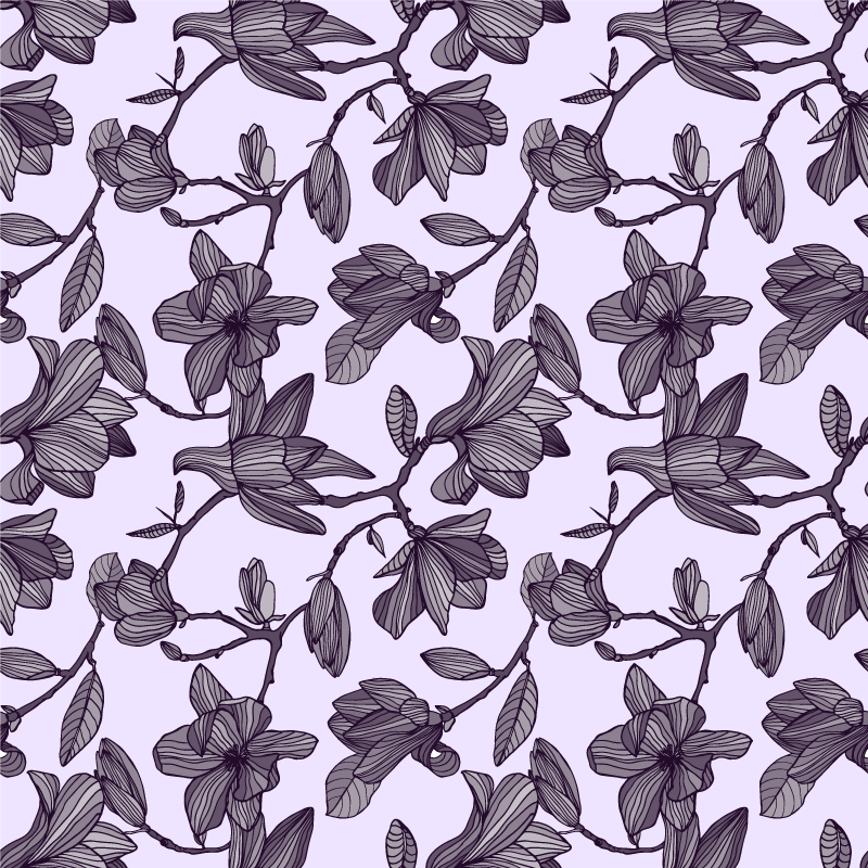 Covor vinil flori și plante design magnolie drăguț - TenStickers