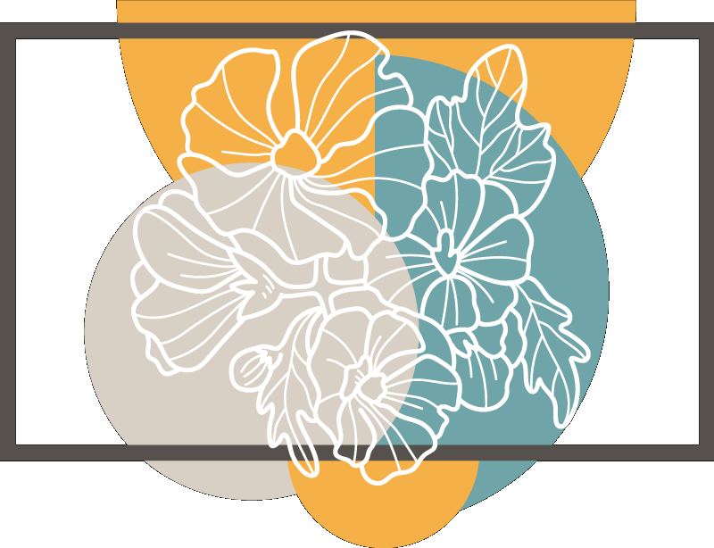 Covor vinil flori și plante dreptunghi minimalist drăguț - TenStickers