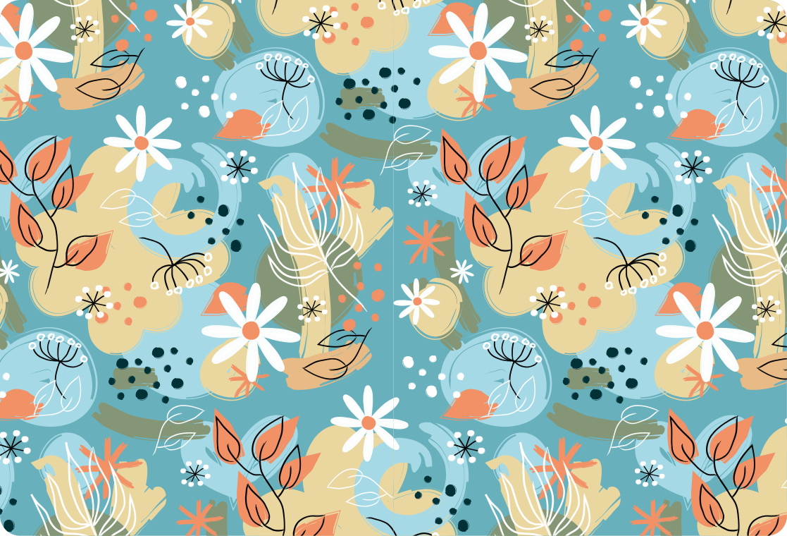 Covor vinil flori și plante fundal abstract plat - TenStickers