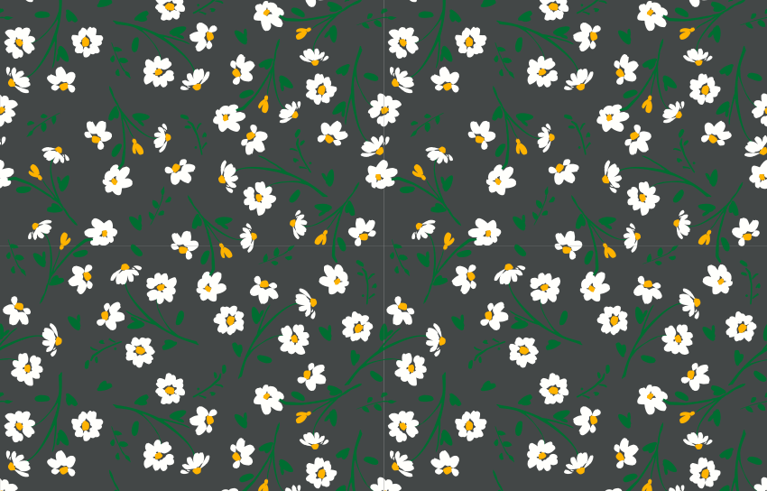 Covor vinil flori și plante flori margarete pe fundal gri - TenStickers