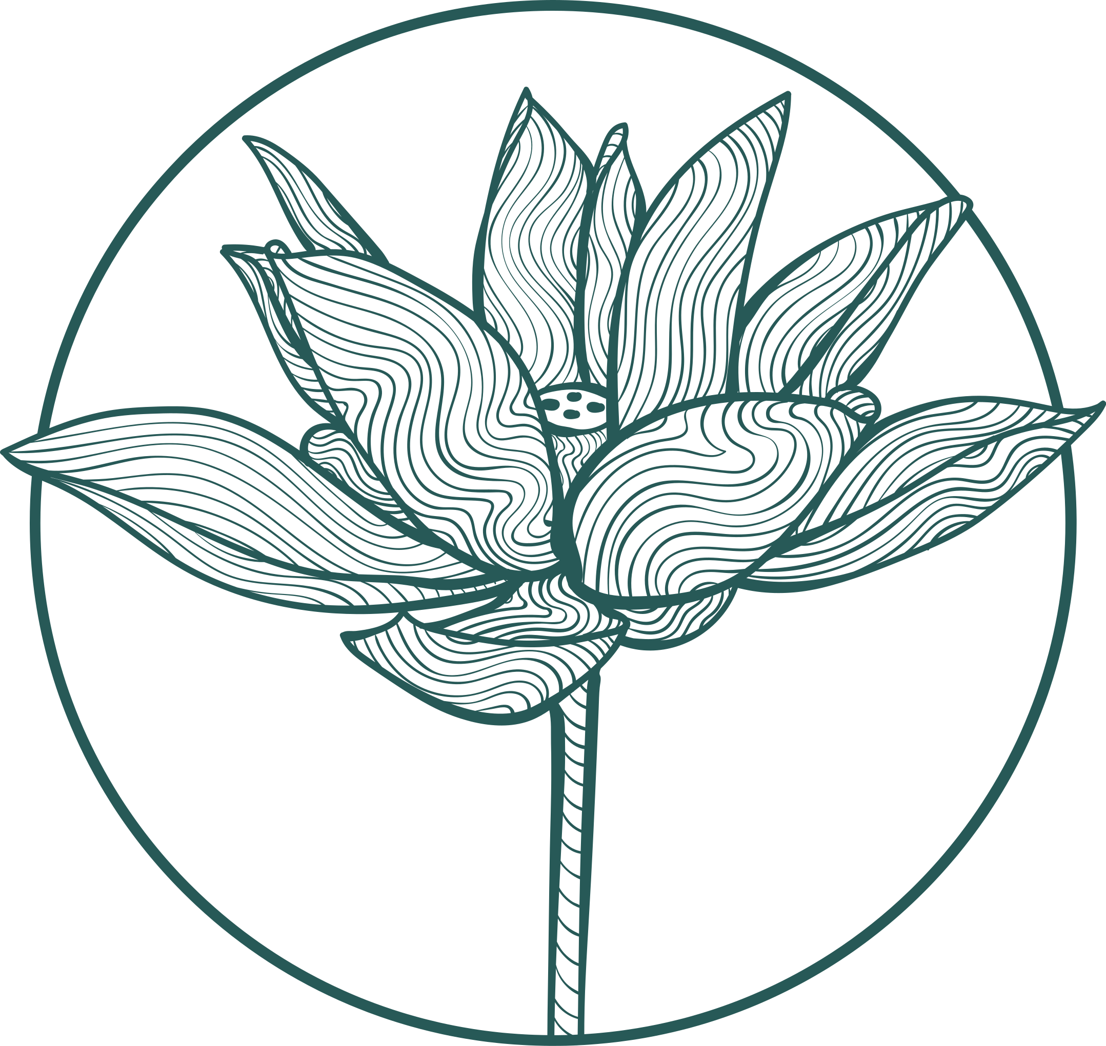 Covor vinil flori și plante ilustrație floare lotus - TenStickers