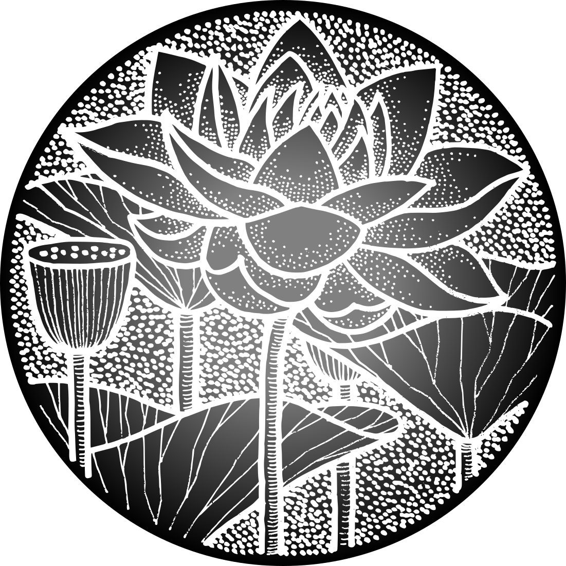 Covor vinil flori și plante stil tradițional lotus - TenStickers