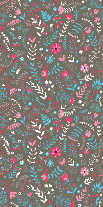 Covor vinil flori și plante imprimeu floral colorat - TenStickers