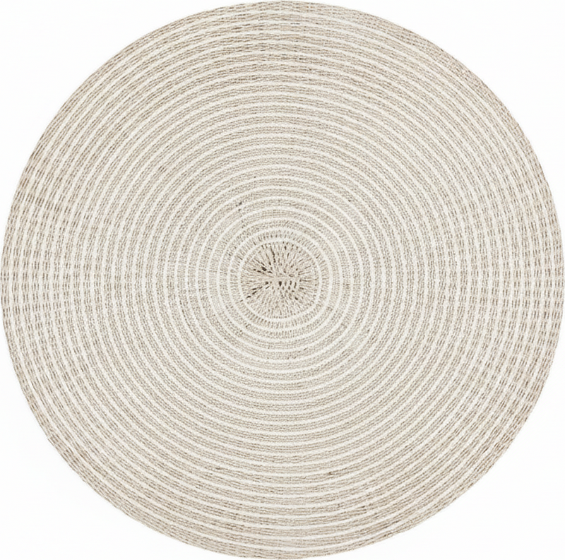 Covor vinil minimalist spiral crem împletit circular - TenStickers