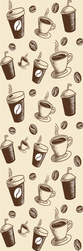 Covor de vinil pentru bucătărie cu model cafea și căni - TenStickers