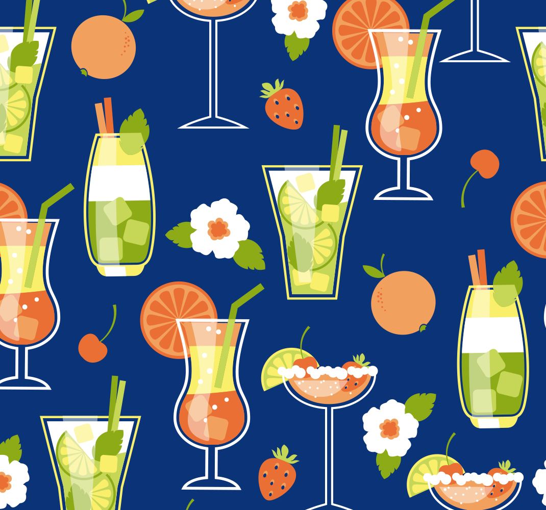 Covor de vinil pentru bucătărie cocktailuri vintage - TenStickers