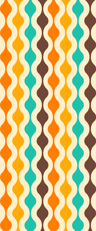 Covor de vinil pentru bucătărie geometric retro anii 70 - TenStickers