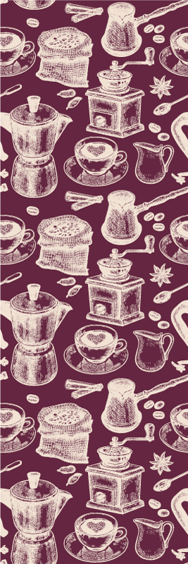 Covor de vinil pentru bucătărie design cu motive de cafea - TenStickers