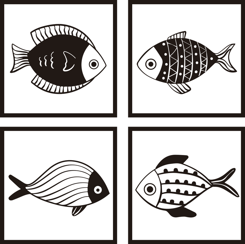 Covor de vinil pentru baie cu model frumos de pești - TenStickers