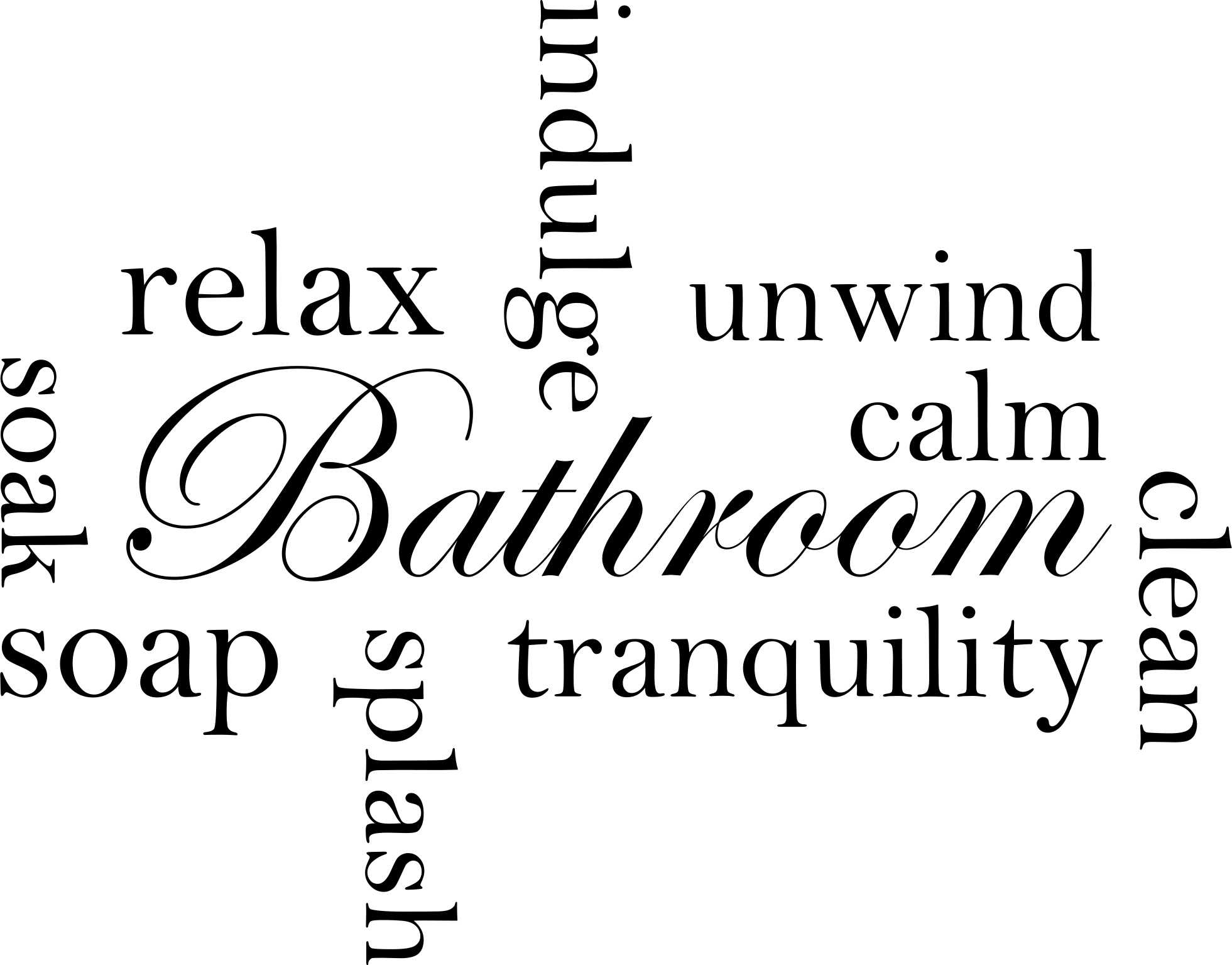Covor de vinil pentru baie cu cuvinte relaxante - TenStickers