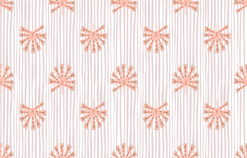 Covor vinil flori și plante flori geometrice roz pastel - TenStickers
