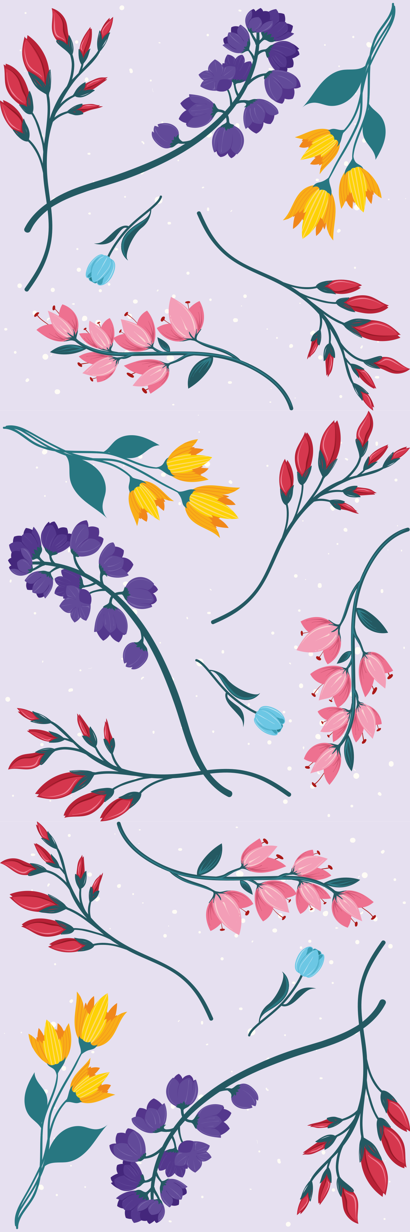 Covor vinil flori și plante grădină botanică minimală - TenStickers