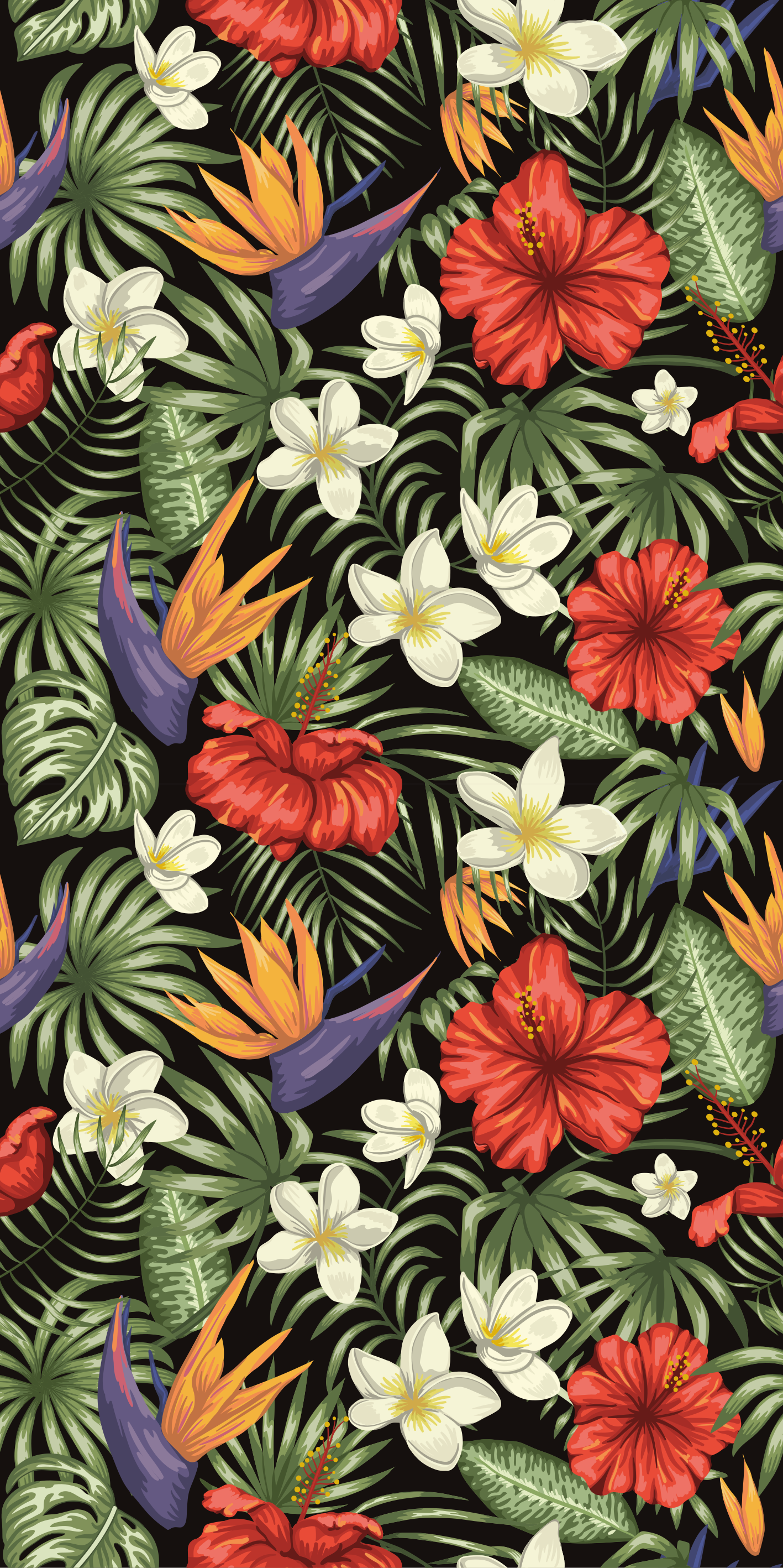 Covor vinil flori și plante model plante junglă tropicală - TenStickers