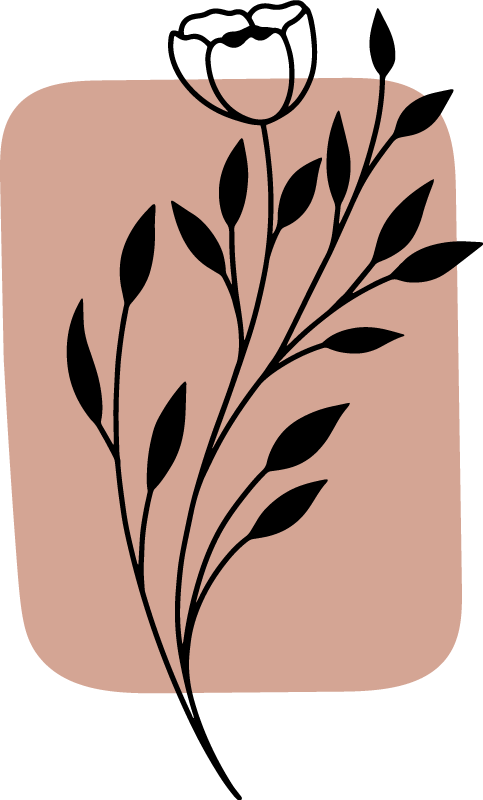 Covor vinil flori și plante accent floral stilat - TenStickers