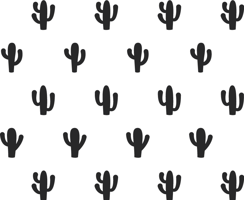 Covor vinil flori și plante design cu cactus - TenStickers