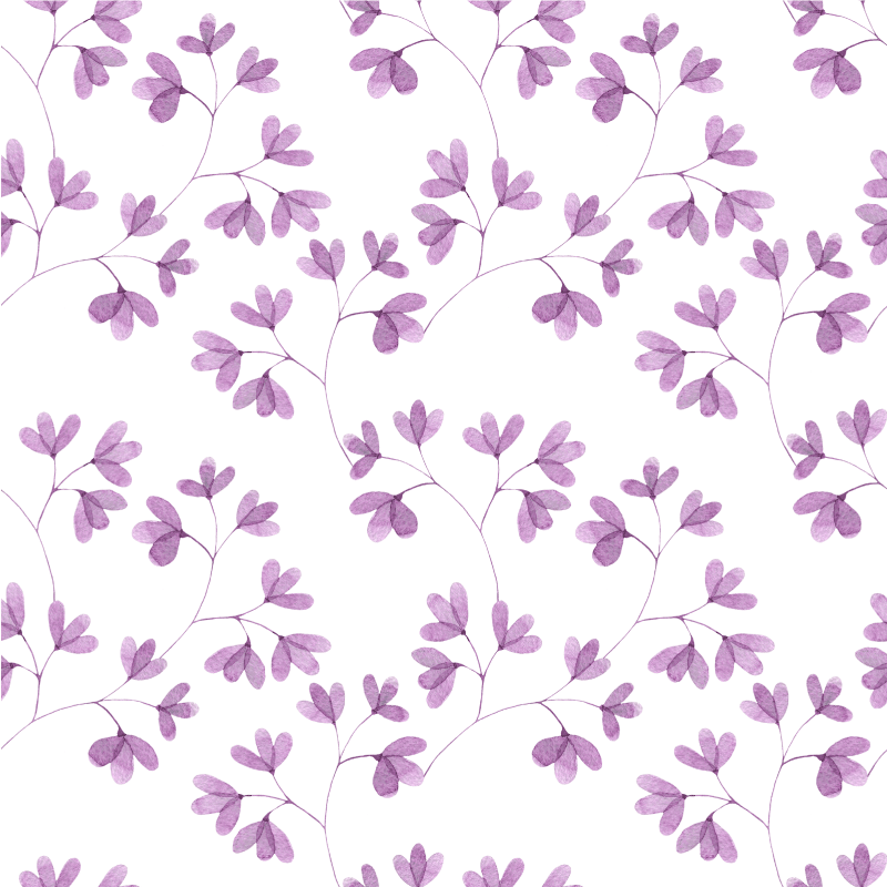 Covor vinil flori și plante model floral mov - TenStickers