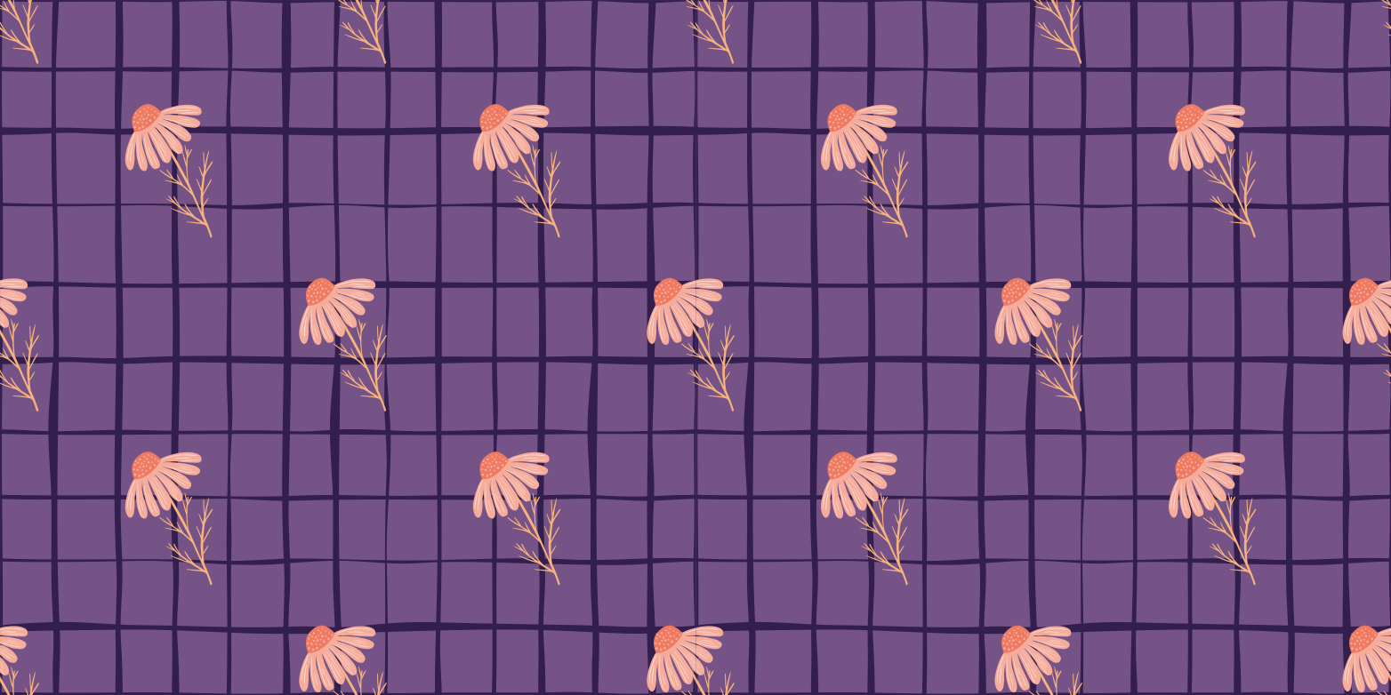 Covor vinil flori și plante motiv floral mov - TenStickers