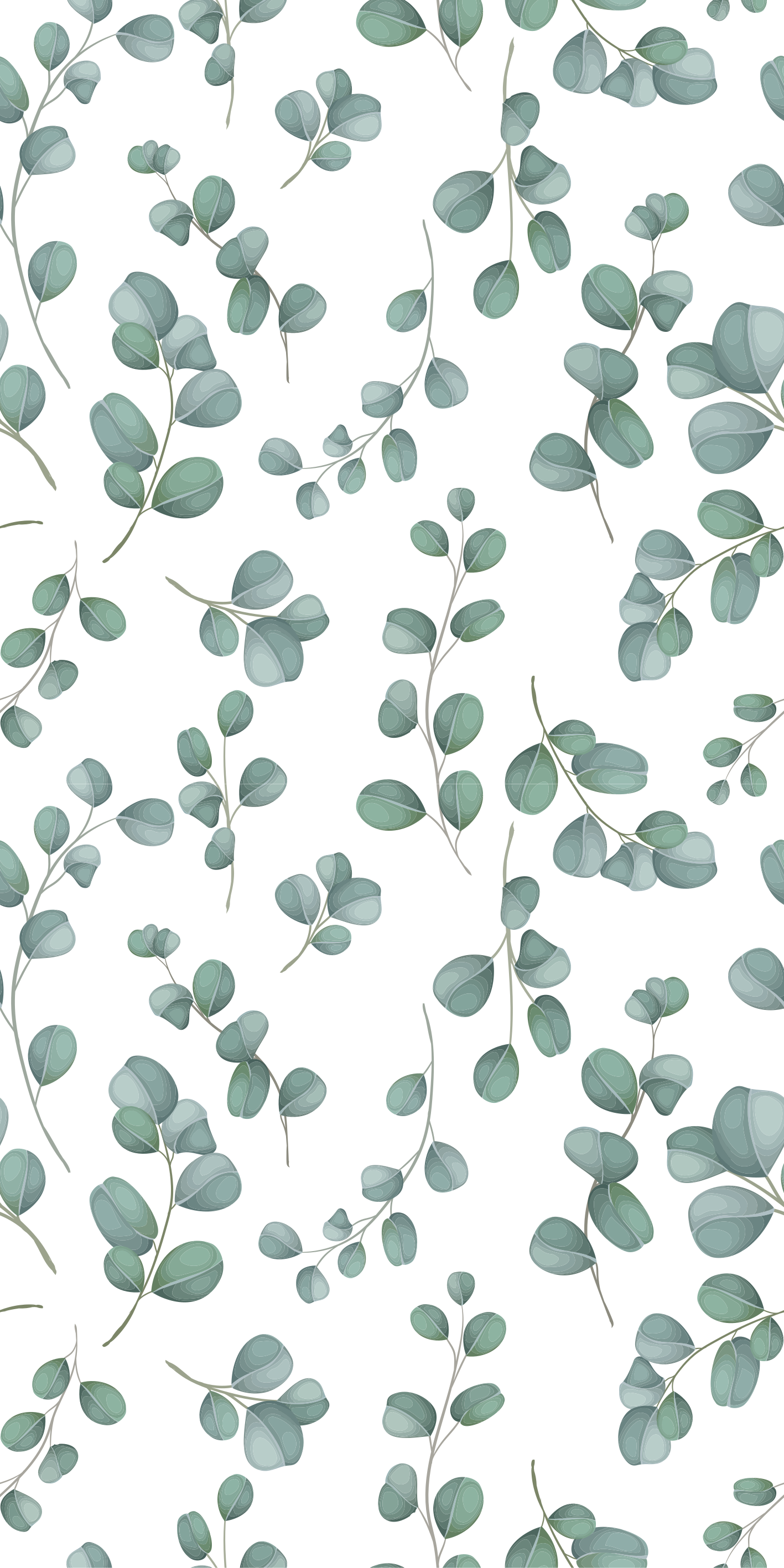 Covor vinil flori și plante design verde eucalipt - TenStickers