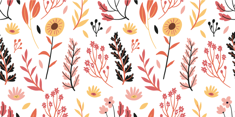 Covor vinil flori și plante decor floral - TenStickers