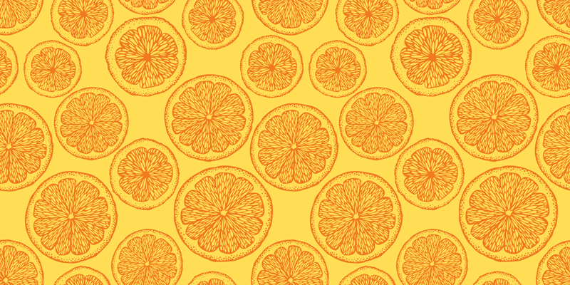Covor vinil flori și plante cu motiv felii de citrice - TenStickers
