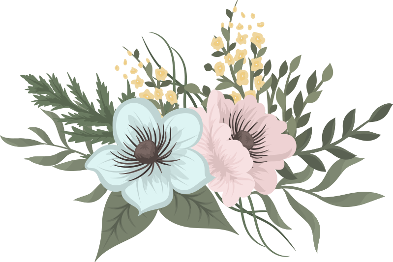 Covor vinil flori și plante aranjament botanic - TenStickers