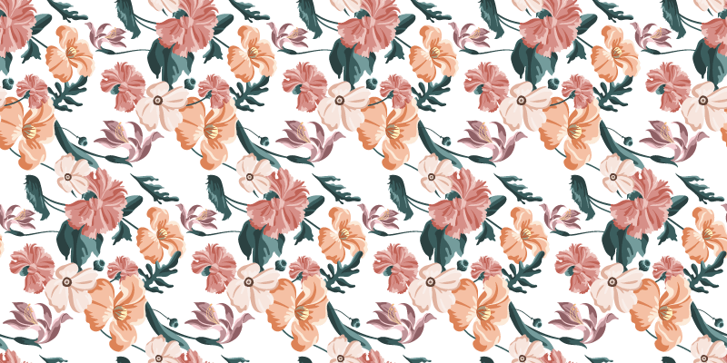 Covor vinil dormitor aranjament cu motive florale - TenStickers