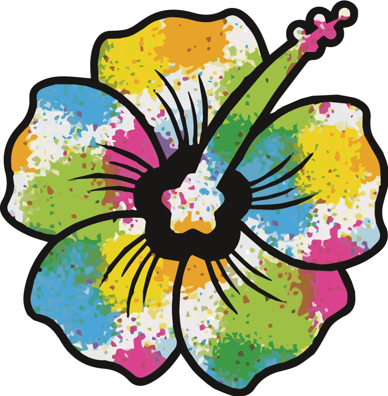 Covor vinil dormitor floare de hibiscus colorată - TenStickers