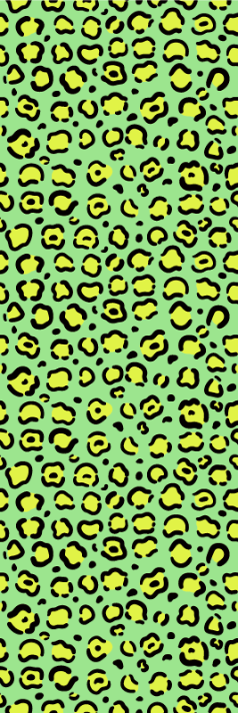 Covor vinil print animalier leopard colorat pe pistachiu - TenStickers