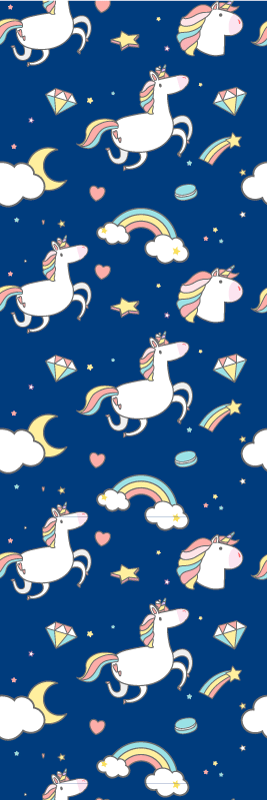 Covor de vinil stele model unicorn și curcubeu - TenStickers