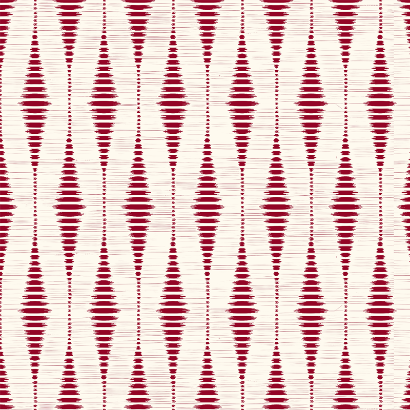 Covor de vinil geometric ikat roșu rabaul - TenStickers
